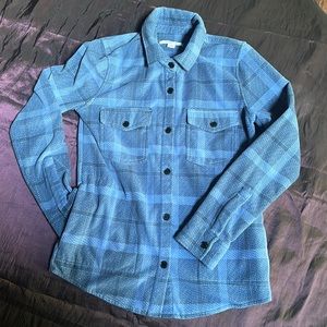 O’neil fleece flannel 2 chest pockets & 2 hand pockets royal blue & grey size XS